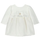 Younger Girls Ivory Chiffon Dress, 1, hi-res